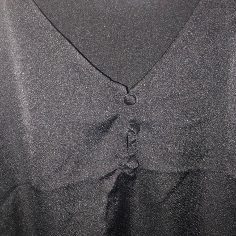 Large NWOT black button down camisole